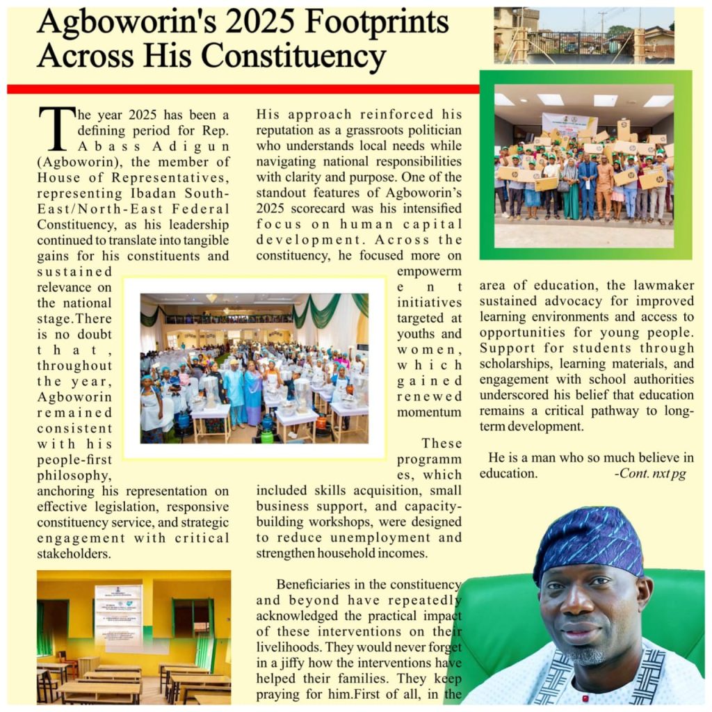 One Year, Many Gains: Agboworin’s 2025 Footprints Across His Constituency | By Mayowa Okekale