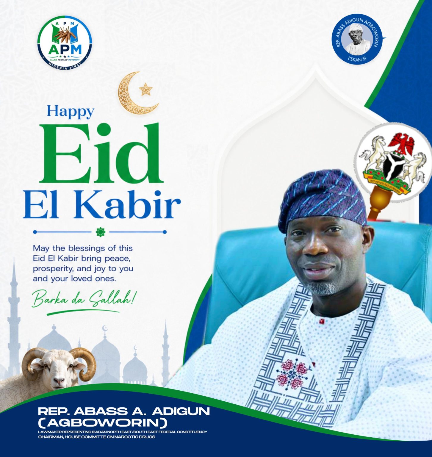 Eid-el-Kabir: Agboworin Felicitates Muslims, Urges Prayers For Ogbomoso Victims Still In Captivity